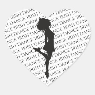 Irish Dancer Hard Shoe Black en White Dance Hart Sticker