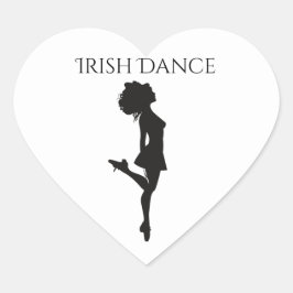 Irish Dancer Hard Shoe Black en White Dance Hart Sticker