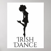 Irish Dancer Hard Shoe Black en White Dance Poster (Voorkant)