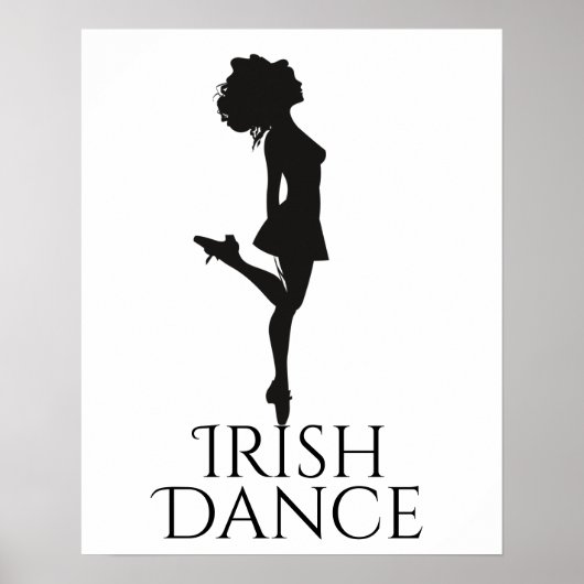 Irish Dancer Hard Shoe Black en White Dance Poster (Voorkant)