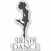 Irish Dancer Hard Shoe Black en White Dance Sticker (Voorkant)