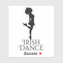 Irish Dancer Hard Shoe Black en White Dance Sticker
