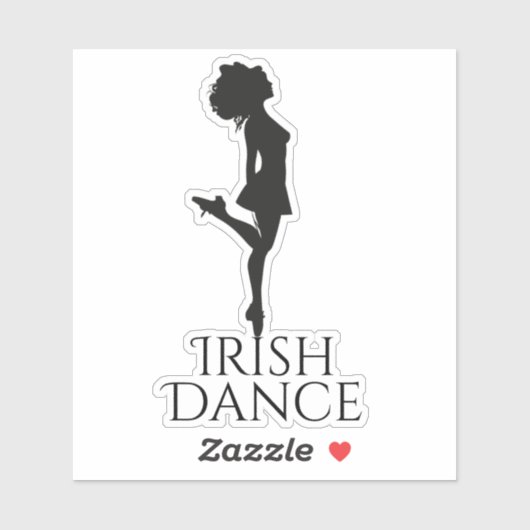 Irish Dancer Hard Shoe Black en White Dance Sticker (Vel)