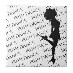 Irish Dancer Hard Shoe Black en White Dance Tegeltje