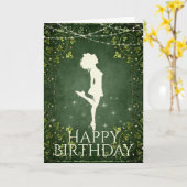 Irish Dancer Hard Shoe Ivy and Lights Birthday Kaart (Gele Bloem)