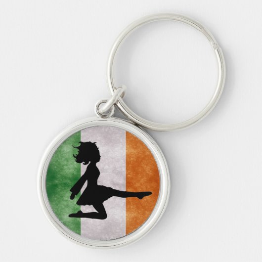 Irish Dancer Irish Flag Sleutelhanger (Voorkant)