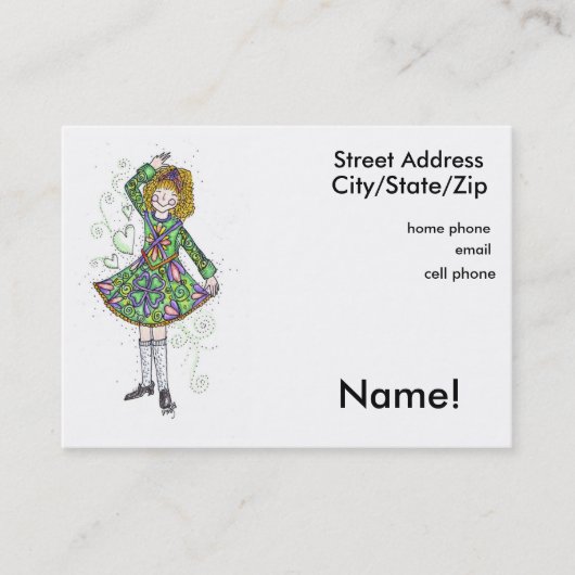 Irish Dancer Personal Calling Card Contactkaartje (Voorkant)
