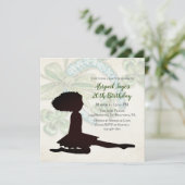 Irish Dancer, Shamrock en Hoefijzer Birthday Invi Kaart (Staand voorkant)