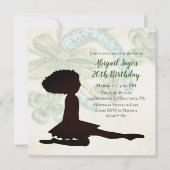 Irish Dancer, Shamrock en Hoefijzer Birthday Invi Kaart (Voorkant)