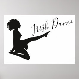 Irish Dancer Soft Shoe Black en White Dance Poster