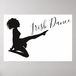 Irish Dancer Soft Shoe Black en White Dance Poster