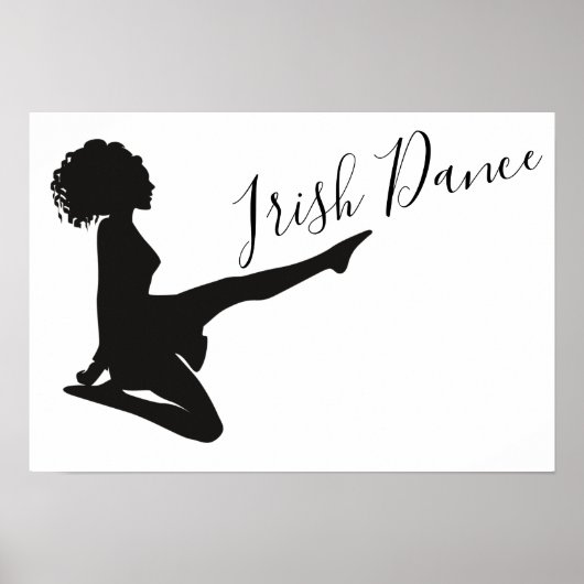 Irish Dancer Soft Shoe Black en White Dance Poster (Voorkant)