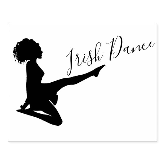 Irish Dancer Soft Shoe Black White Dance Rubberstempel (Afrduk)