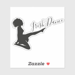 Irish Dancer Soft Shoe Black White Dance Sticker