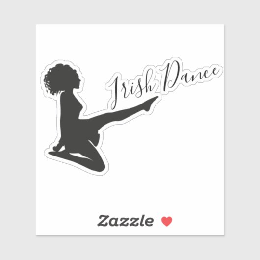 Irish Dancer Soft Shoe Black White Dance Sticker (Vel)