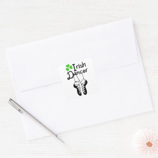 Irish Dancer Vierkante Sticker (Envelop)
