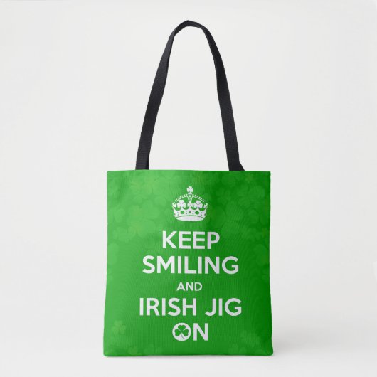 Irish Dancer's, Keep Calm Irish Dancing, Shamrock Tote Bag (Voorkant)