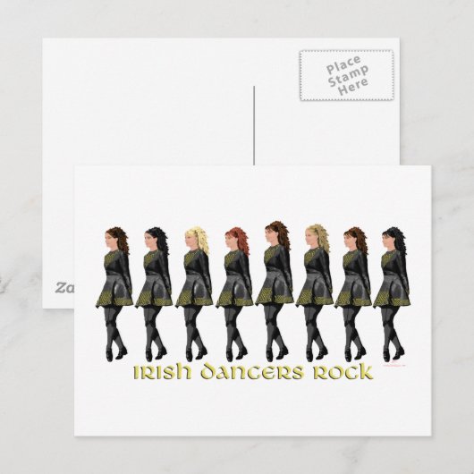 Irish Dancers Rock Briefkaart (Voorkant / Achterkant)