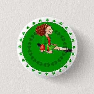 Irish Dancing Girl Badge Ronde Button 3,2 Cm