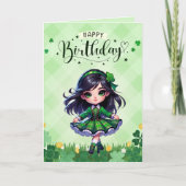 Irish Dancing Lass Verjaardag Wenskaart Bedankkaart (Voorkant)