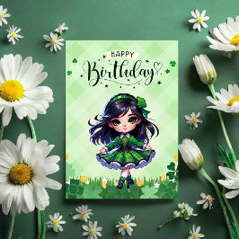 Irish Dancing Lass Verjaardag Wenskaart Bedankkaart