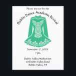Irish Danser Dress Dance Overweging Flyer<br><div class="desc">Deze vliegers zijn perfect voor het promoten van dansoverwegingen of andere speciale evenementen. Deze flyer is voorzien van een afbeelding van een Ierse danseres jurk in kelly green, met je evenementgegevens in vetgedrukte zwarte letters. De voorkant van de flyer heeft genoeg ruimte voor al uw informatie. Noodzaak om aanvullende informatie...</div>