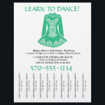 Irish Dansons Class Tear Off Strips Flyer<br><div class="desc">Bevorder uw Ierse danslessen of danslessen met deze opvallende flyer. Het is een illustratie van de jurk van een Ierse danseres in kelly green. Deze flyer is klaar om met uw bedrijfsnaam, telefoonaantal en andere details te worden aangepast. Het is ontworpen met afscheurstroken (gebruik gewoon een paar schaar om tussen...</div>