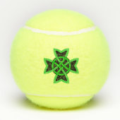 Irish Dark Green en Black Looped Celtic Knot Tennisballen (Achterkant)