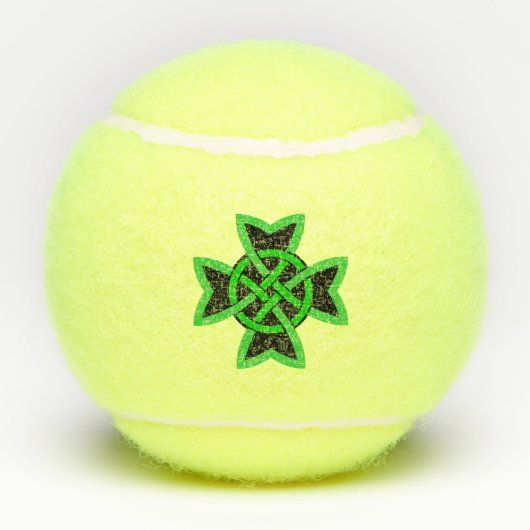 Irish Dark Green en Black Looped Celtic Knot Tennisballen (Achterkant)
