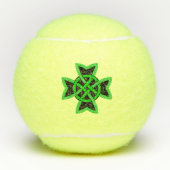 Irish Dark Green en Black Looped Celtic Knot Tennisballen (Voorkant)