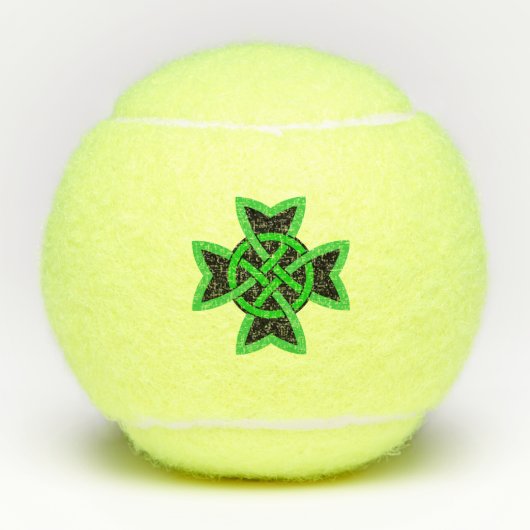 Irish Dark Green en Black Looped Celtic Knot Tennisballen (Voorkant)