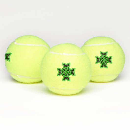 Irish Dark Green en Black Looped Celtic Knot Tennisballen (Multi)