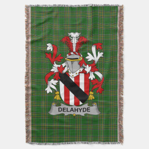 Irish Delahyde Coat of Arms Family Crest Ireland Deken
