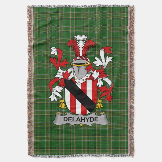 Irish Delahyde Coat of Arms Family Crest Ireland Deken (Voorkant Verticaal)