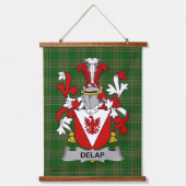 Irish Delap Coat of Arms Family Crest Hangend Wandkleed (Voorkant)