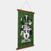 Irish Denn Coat of Arms Family Crest Hangend Wandkleed (Gebogen)