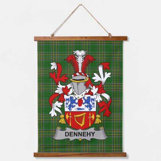 Irish Dennehy or O_Dennehy Coat of Arms Family Cre Hangend Wandkleed (Voorkant)
