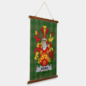 Irish Dennis Coat of Arms Family Crest Hangend Wandkleed (Gebogen)