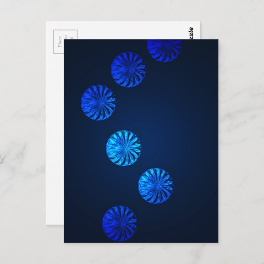 Irish Design Blue Crystal Briefkaart (Voorkant / Achterkant)