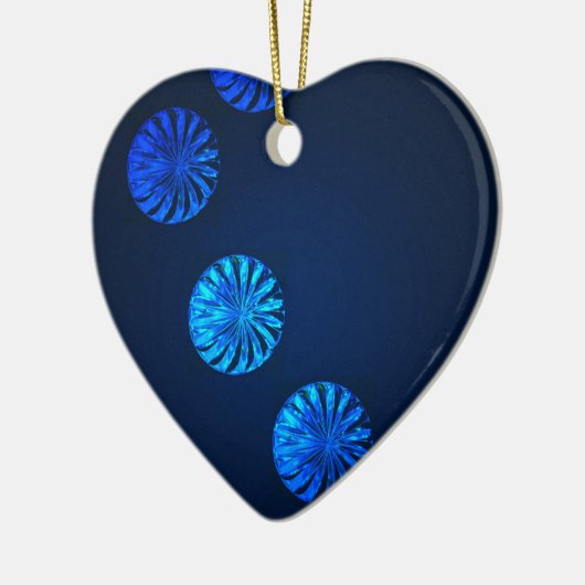 Irish Design Blue Crystal Keramisch Ornament (Links)