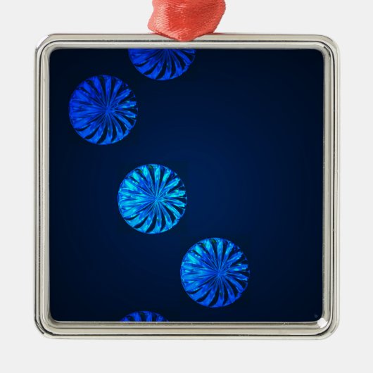 Irish Design Blue Crystal Metalen Ornament (Voorkant)