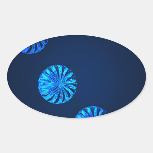 Irish Design Blue Crystal Ovale Sticker (Voorkant)
