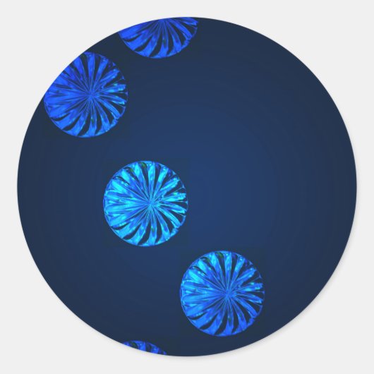 Irish Design Blue Crystal Ronde Sticker (Voorkant)