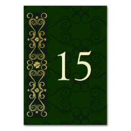 Irish Design Elegant Gold Dark Green Wedding Kaart