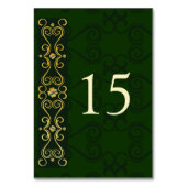 Irish Design Elegant Gold Dark Green Wedding Kaart (Achterkant)