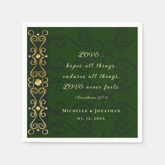 Irish Design LOVE doet het niet met Bijbelse bruil Servet (Voorkant)