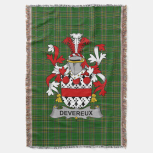 Irish Devereux Coat of Arms Family Crest Ireland Deken