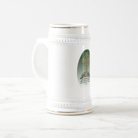 Irish Diaspora keramische keramische bier Stein Bierpul (Voorkant links)