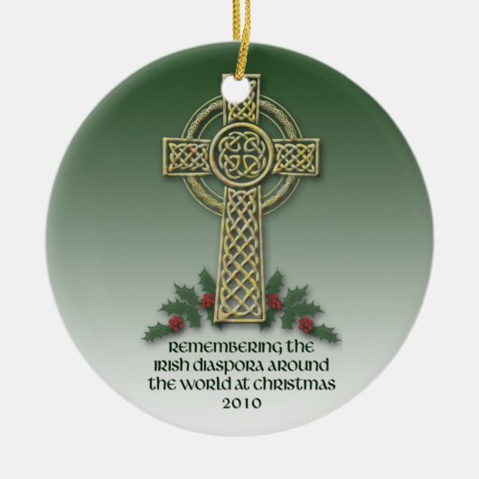 Irish Diaspora Kerstannament Keramisch Ornament (Voorkant)