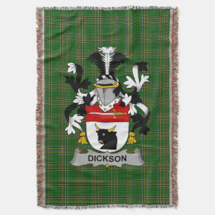 Irish Dickson Coat of Arms Family Crest Ireland Deken